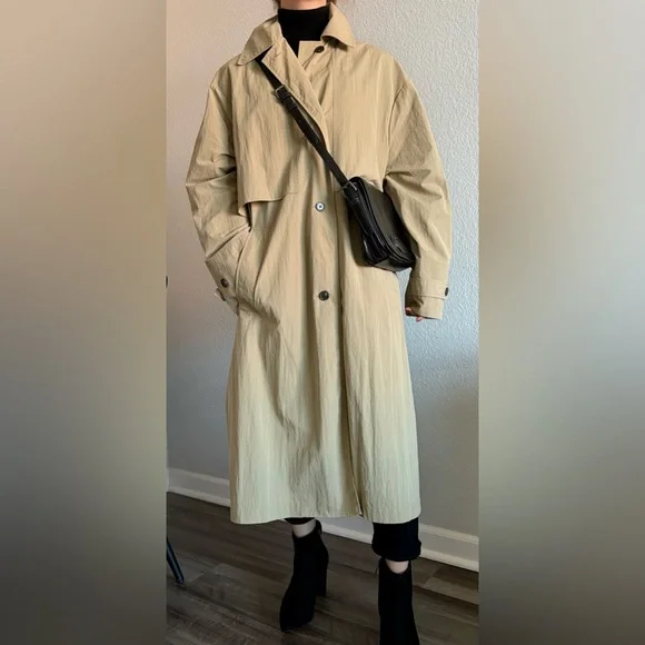 Zara - Beige Balmacaan Coat - Size S - Picture 4 of 10